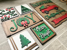 Load image into Gallery viewer, Christmas Tree Wall Collage File SVG, Leaning Ladder, Tiered Tray Glowforge, LuckyHeartDesignsCo