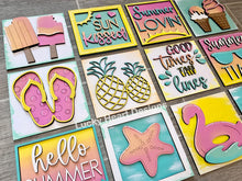 Load image into Gallery viewer, Summer Leaning Ladder File SVG, Glowforge Tiered Tray, LuckyHeartDesignsCo