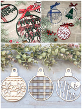 Load image into Gallery viewer, Christmas Ornament Bundle File SVG, Glowforge, LuckyHeartDesignsCo