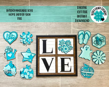 Load image into Gallery viewer, Interchangeable Square Home Love Ladder Sign File SVG