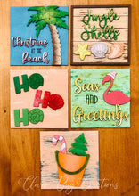 Load image into Gallery viewer, Tropical Christmas Leaning Ladder File SVG, Glowforge Tiered Tray, LuckyHeartDesignsCo