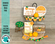 Load image into Gallery viewer, Orange Tiered Tray File SVG, Florida Glowforge, LuckyHeartDesignsCo