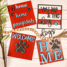 Load image into Gallery viewer, Cat Dog Leaning Ladder File SVG, Tiered Tray Glowforge, LuckyHeartDesignsCo
