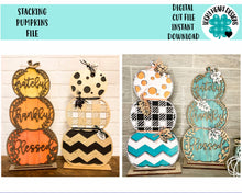 Load image into Gallery viewer, Stacking Standing Pumpkins File SVG, Fall Glowforge, LuckyHeartDesignsCo