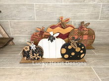 Load image into Gallery viewer, Trio Standing Pumpkin File SVG, Fall Glowforge, LuckyHeartDesignsCo