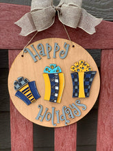 Load image into Gallery viewer, Funky Whimsical Christmas Door Hanger File SVG, Sign Glowforge, LuckyHeartDesignsCo