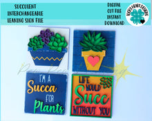 Load image into Gallery viewer, Succulent Leaning Ladder File SVG, Glowforge Tiered Tray, LuckyHeartDesignsCo