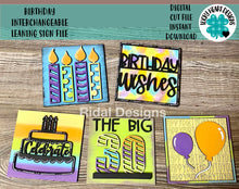 Load image into Gallery viewer, Birthday Leaning Ladder File SVG, Tiered Tray Glowforge, LuckyHeartDesignsCo