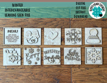 Load image into Gallery viewer, Winter Leaning Ladder File SVG, Tiered Tray Glowforge, LuckyHeartDesignsCo