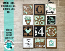Load image into Gallery viewer, Family Home Leaning Ladder File SVG, Glowforge Tiered Tray, LuckyHeartDesignsCo
