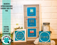 Load image into Gallery viewer, Laundry Leaning Ladder File SVG, Glowforge Tiered Tray, Wash Dry Fold, LuckyHeartDesignsCo