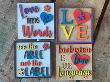 Load image into Gallery viewer, Autism Awareness Leaning Ladder File SVG, Inclusion Glowforge, LuckyHeartDesignsCo