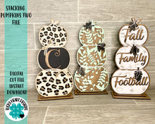 Load image into Gallery viewer, Stacking Pumpkin Two File SVG, Leopard Cheetah print Glowforge, Fall Decor, LuckyHeartDesignsCo
