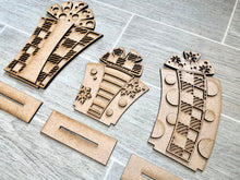 Load image into Gallery viewer, Funky Standing Christmas Presents File SVG, Glowforge Holiday, LuckyHeartDesignsCo