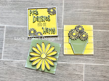 Load image into Gallery viewer, Daisy Leaning Ladder File SVG, Tiered Tray Glowforge, LuckyHeartDesignsCo