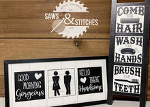 Load image into Gallery viewer, Bathroom Leaning Ladder File SVG, Glowforge Tiered Tray, LuckyHeartDesignsCo