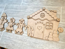 Load image into Gallery viewer, Gingerbread House Man Standing Kit File SVG, Glowforge Holiday Decor, LuckyHeartDesignsCo