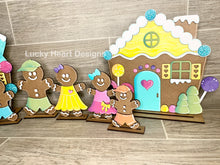 Load image into Gallery viewer, Gingerbread House Man Standing Kit File SVG, Glowforge Holiday Decor, LuckyHeartDesignsCo