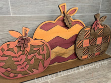 Load image into Gallery viewer, Trio Standing Pumpkin File SVG, Fall Glowforge, LuckyHeartDesignsCo