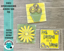 Load image into Gallery viewer, Daisy Leaning Ladder File SVG, Tiered Tray Glowforge, LuckyHeartDesignsCo