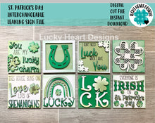Load image into Gallery viewer, St. Patrick's Day Leaning Ladder File SVG, Glowforge Tiered Tray, LuckyHeartDesignsCo