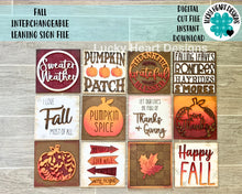 Load image into Gallery viewer, Fall Leaning Ladder File SVG, Tiered Tray Glowforge, LuckyHeartDesignsCo
