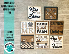 Load image into Gallery viewer, Farmhouse Leaning Ladder File SVG, Farm Tiered Tray Glowforge, LuckyHeartDesignsCo
