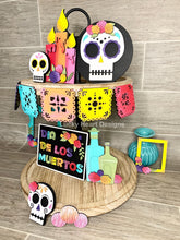 Load image into Gallery viewer, Dia De Los Muertos Tiered Tray File SVG, Day Of The Dead Sign, Glowforge, LuckyHeartDesignsCo