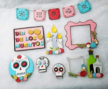 Load image into Gallery viewer, Dia De Los Muertos Tiered Tray File SVG, Day Of The Dead Sign, Glowforge, LuckyHeartDesignsCo
