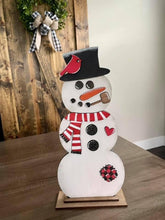 Load image into Gallery viewer, Snowman Backer for Stacking Pumpkin File SVG, Glowforge Standing Winter Decor, LuckyHeartDesignsCo