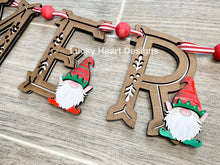 Load image into Gallery viewer, Gnome Merry Christmas Banner File SVG, Glowforge Sign, LuckyHeartDesignsCo