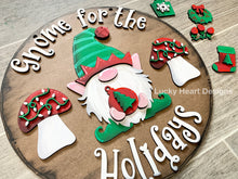 Load image into Gallery viewer, Gnome for the Holidays Christmas Door Hanger File SVG, Glowforge, LuckyHeartDesignsCo