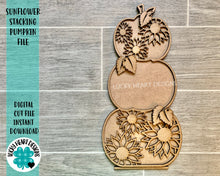 Load image into Gallery viewer, Sunflower Stacking Pumpkin File SVG, Fall Glowforge, LuckyHeartDesignsCo