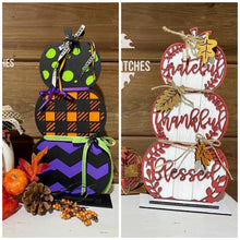 Load image into Gallery viewer, Stacking Standing Pumpkins File SVG, Fall Glowforge, LuckyHeartDesignsCo