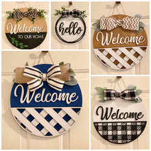 Load image into Gallery viewer, Patterned Door Hanger Bundle File SVG, Glowforge Sign, LuckyHeartDesignsCo