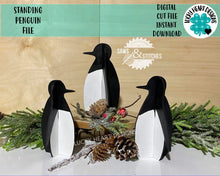 Load image into Gallery viewer, Standing Penguin File SVG, Tiered Tray Glowforge, LuckyHeartDesignsCo