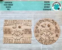 Load image into Gallery viewer, Scarecrow Door Hanger Bundle File SVG, Fall Doorhanger Glowforge, LuckyHeartDesignsco