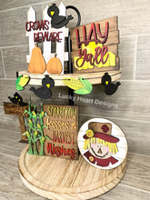 Load image into Gallery viewer, Scarecrow Fall Tiered Tray File SVG, Glowforge Tier Tray, LuckyHeartDesignsCo