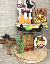 Load image into Gallery viewer, Scarecrow Fall Tiered Tray File SVG, Glowforge Tier Tray, LuckyHeartDesignsCo