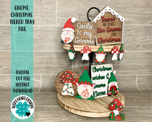 Load image into Gallery viewer, Gnome Christmas Tiered Tray File SVG, Gnomie Tier Tray, Glowforge Sign, LuckyHeartDesignsCo
