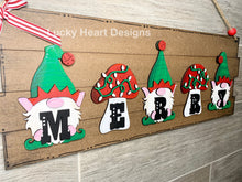 Load image into Gallery viewer, Gnome Christmas Door Hanger Sign File SVG, Glowforge, LuckyHeartDesignsCo