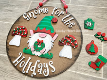 Load image into Gallery viewer, Gnome for the Holidays Christmas Door Hanger File SVG, Glowforge, LuckyHeartDesignsCo
