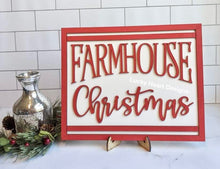 Load image into Gallery viewer, Farmhouse Christmas Door Hanger File SVG, Holiday sign Glowforge, LuckyHeartDesignsCo