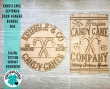 Load image into Gallery viewer, Candy Cane Company Door Hanger Bundle File SVG, Christmas Sign Glowforge, LuckyHeartDesignsCo