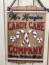 Load image into Gallery viewer, Candy Cane Company Door Hanger Bundle File SVG, Christmas Sign Glowforge, LuckyHeartDesignsCo