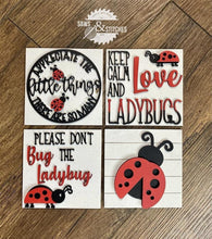 Load image into Gallery viewer, Ladybug Leaning Ladder File SVG, Glowforge Tiered Tray, LuckyHeartDesignsCo
