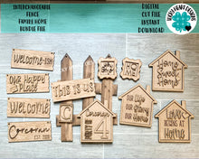 Load image into Gallery viewer, Interchangeable Fence Family Home Bundle File SVG, Glowforge, LuckyHeartDesignsCo