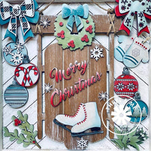 Load image into Gallery viewer, Sled Door Hanger File SVG, Christmas Holiday Winter Glowforge, LuckyHeartDesignsCo