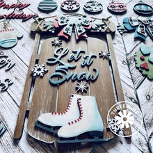 Load image into Gallery viewer, Sled Door Hanger File SVG, Christmas Holiday Winter Glowforge, LuckyHeartDesignsCo