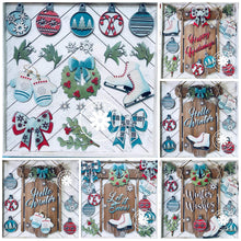 Load image into Gallery viewer, Sled Door Hanger File SVG, Christmas Holiday Winter Glowforge, LuckyHeartDesignsCo